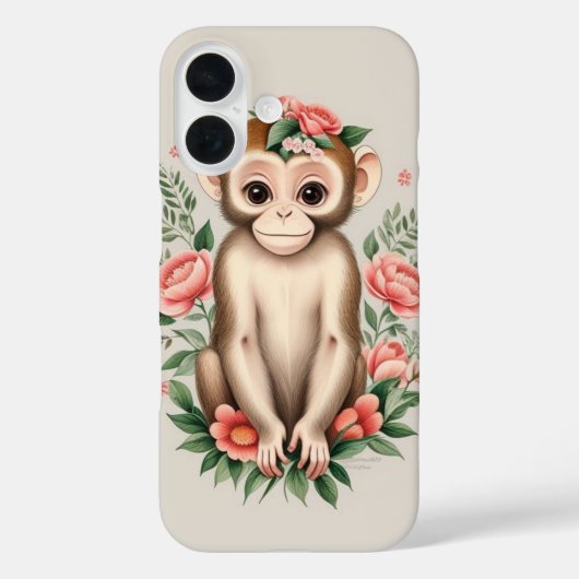かわいい茶色の猿 Case-Mate iPhoneケース (裏面)