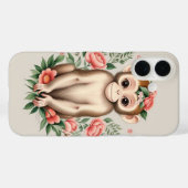 かわいい茶色の猿 Case-Mate iPhoneケース (裏面 (横))