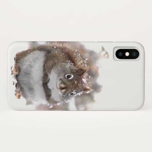 かわいい茶色の白リス動物iPhone Xケース Case-Mate iPhoneケース (裏面(横))