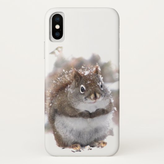 かわいい茶色の白リス動物iPhone Xケース Case-Mate iPhoneケース (裏面)