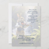 かわいい茶色の遊ウサギのバイオリンby Waterfall 招待状 (裏面)