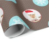 かわいい茶色の雪片フォトラッピング紙 ラッピングペーパー (ロールコーナー)