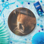 かわいい茶色の馬の鼻のクローズアップ ペーパープレート (パーティー)