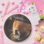 かわいい茶色の馬の鼻のクローズアップ ペーパープレート (パーティー)