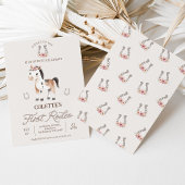 かわいい茶色の馬 ファーストロデオ 1歳の誕生日 招待状