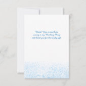 かわいい茶色の髪のバレリーナの青いチュチュ サンキューカード (裏面)