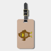 かわいい茶色の鳥のデザインのカスタムな荷物のラベル ラゲッジタグ (正面縦)