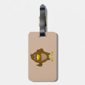 かわいい茶色の鳥のデザインのカスタムな荷物のラベル ラゲッジタグ (裏面縦)