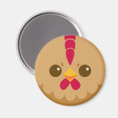 かわいい茶色の鶏 マグネット (正面/裏面)