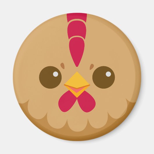 かわいい茶色の鶏 マグネット (正面)