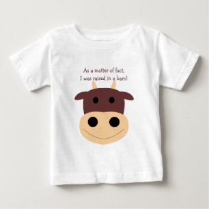 かわいい茶色牛乳児のTシャツ ベビーTシャツ