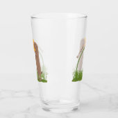 かわいい草原の犬が花漫画を嗅ぐ タンブラーグラス (左)