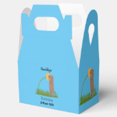 かわいい草原の犬が花漫画を嗅ぐ フェイバーボックス (オープン)