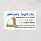 かわいい草原の犬が花漫画を嗅ぐ 名刺 (正面)