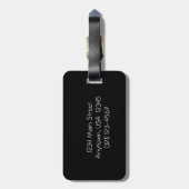 かわいい荷物のラベル、黒のパステル調のGumballs ラゲッジタグ (裏面縦)