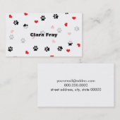 かわいい菓子のゆとりの黒の足の赤いハートパターン 名刺 (正面/裏面)