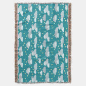 かわいい落下する星と雲のパターン スローブランケット (正面縦)