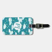 かわいい落下する星と雲のパターン ラゲッジタグ (正面横)