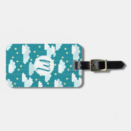 かわいい落下する星と雲のパターン ラゲッジタグ