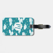 かわいい落下する星と雲のパターン ラゲッジタグ (裏面横)