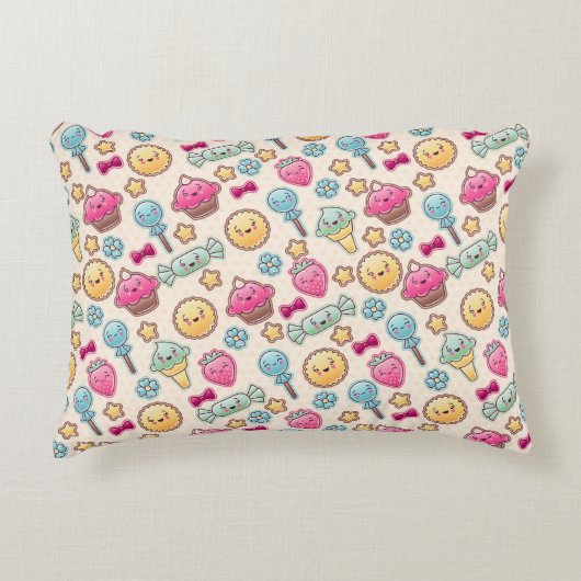 かわいい落書きのかわいいの子供パターン アクセントクッション (正面)