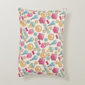 かわいい落書きのかわいいの子供パターン アクセントクッション (裏面(縦))