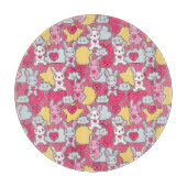 かわいい落書きのかわいいの子供パターン カッティングボード (正面)