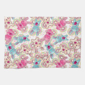 かわいい落書きのかわいいの子供パターン キッチンタオル (横)