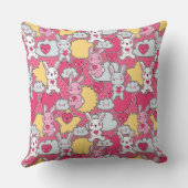 かわいい落書きのかわいいの子供パターン クッション (裏面)