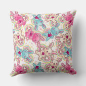 かわいい落書きのかわいいの子供パターン クッション (裏面)