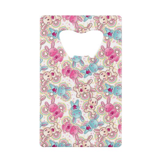 かわいい落書きのかわいいの子供パターン クレジットカード栓抜き (正面)