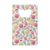 かわいい落書きのかわいいの子供パターン クレジットカード栓抜き (裏面)