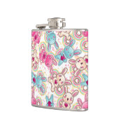 かわいい落書きのかわいいの子供パターン フラスク (左)