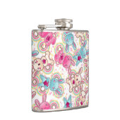 かわいい落書きのかわいいの子供パターン フラスク (右)