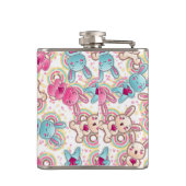 かわいい落書きのかわいいの子供パターン フラスク (裏面)