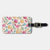 かわいい落書きのかわいいの子供パターン ラゲッジタグ (正面横)