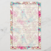 かわいい落書きのかわいいの子供パターン 便箋 (正面)