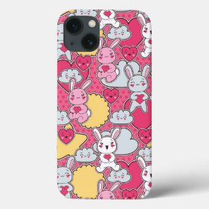 かわいい落書きのかわいいの子供パターン iPhone 13ケース