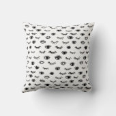かわいい落書きのまつげパターン クッション (裏面)