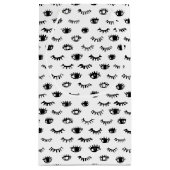 かわいい落書きのまつげパターン スモールペーパーバッグ (裏面)