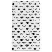 かわいい落書きのまつげパターン スモールペーパーバッグ (正面)