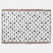 かわいい落書きのまつげパターン スローブランケット (正面)