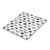 かわいい落書きのまつげパターン タイル (側面)