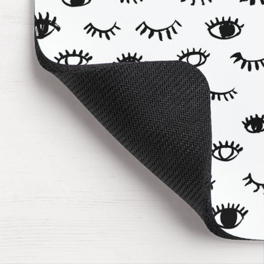 かわいい落書きのまつげパターン マウスパッド (コーナー)