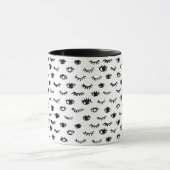 かわいい落書きのまつげパターン マグカップ (中央)