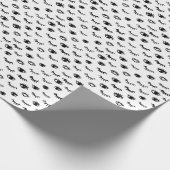 かわいい落書きのまつげパターン ラッピングペーパー (角)