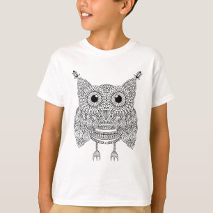 かわいい落書きのフクロウ Tシャツ