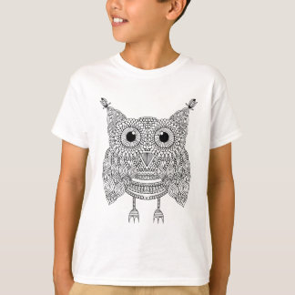 かわいい落書きのフクロウ Tシャツ