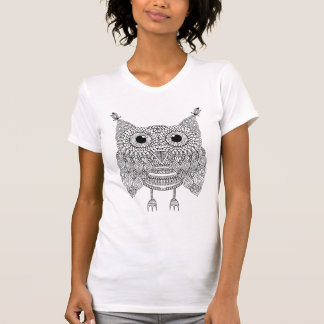 かわいい落書きのフクロウ Tシャツ