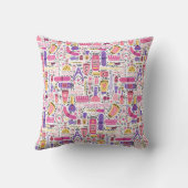 かわいい落書きのマニキュアパターン クッション (裏面)